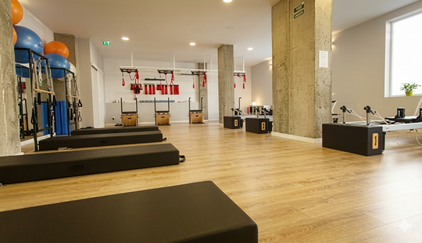 Grupo entrenando en sesión de Pilates Barré
